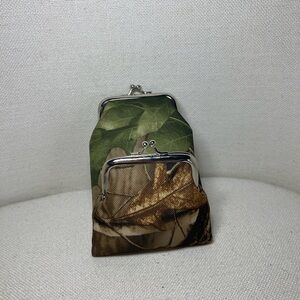 Small Green & Brown Camouflage Coin Purse Duo